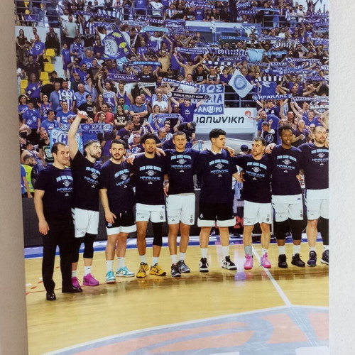 Mykonos Iraklis basketball double poster collectible like new, A1 promotion 2025-26