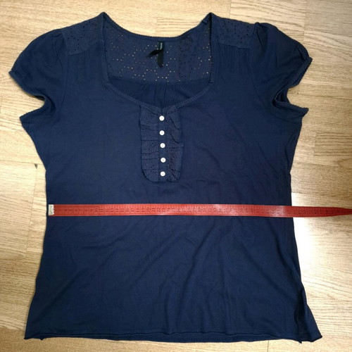 Marks & Spencer cotton short-sleeve top like new, blue, size UK 16