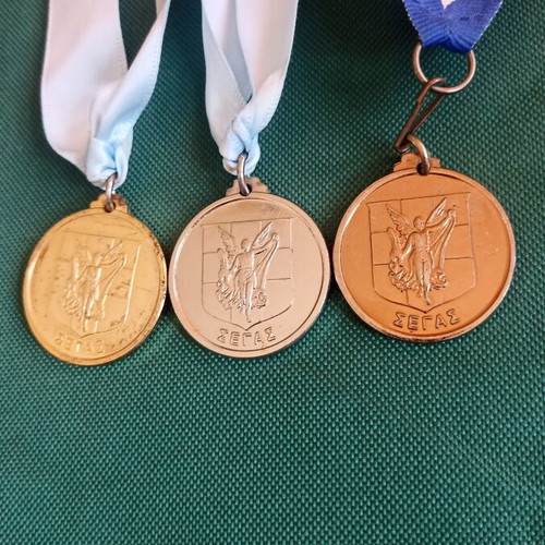 SEGAS Winner Medals Set of 3 Gold Silver Bronze, like new