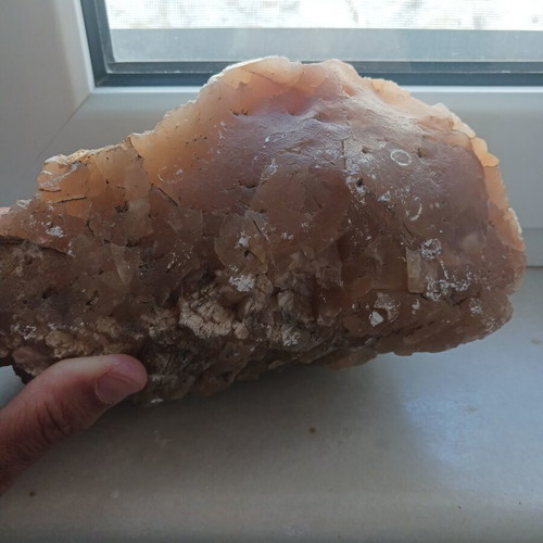 Aragonite mineral new, natural salmon pink crystal specimen