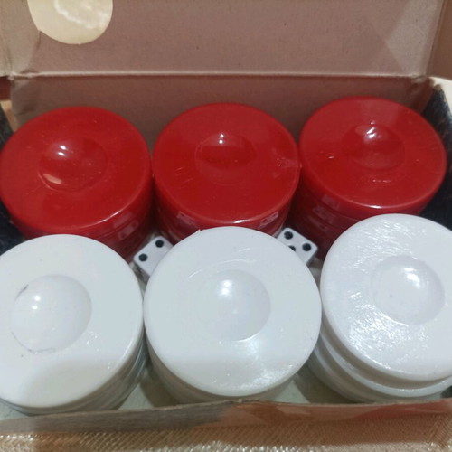 Dice and checkers new, white and red