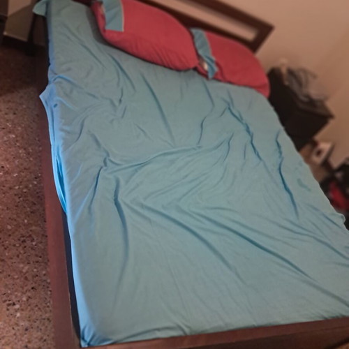 Double bed 155x200 with slats and mattress