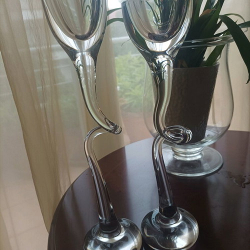Zoulovits candlesticks like new, handmade crystal
