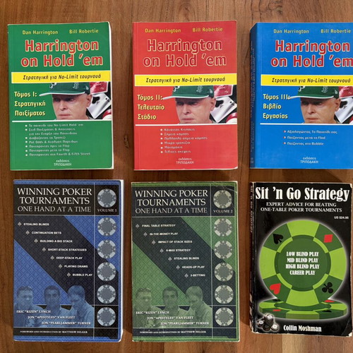 Poker books used, Harrington and Winning Poker Tournaments set