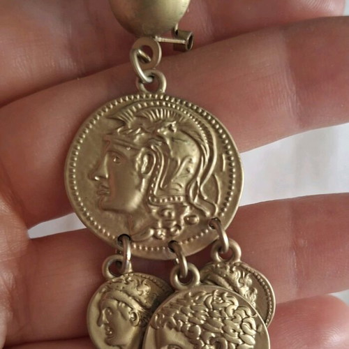 Bronze coin style earrings like new