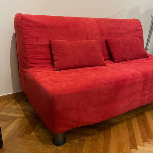Red sofa bed 160x100x90 cm