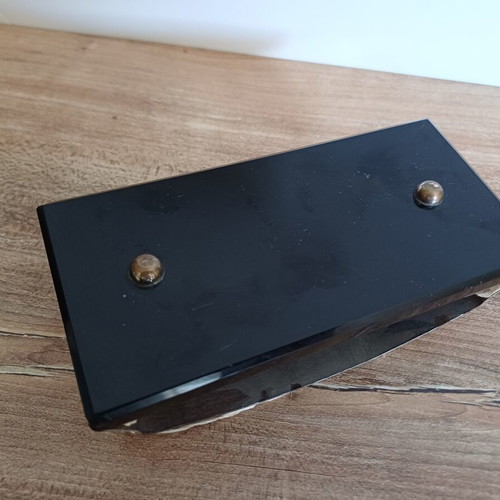 Ink Blotter used office accessory with glass and nickel metal