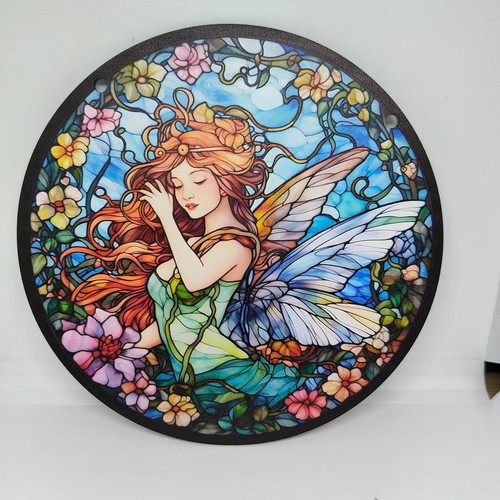 Magical Acrylic Decorative Fairy Sign stained glass style like new