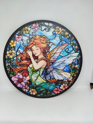 Magical Acrylic Decorative Fairy Sign stained glass style like new