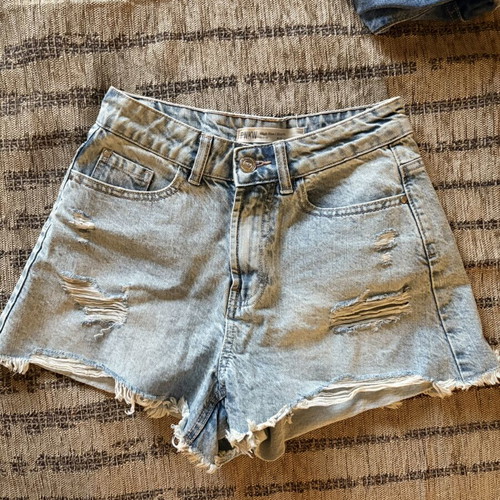 Pink Woman women's denim shorts, blue, size S