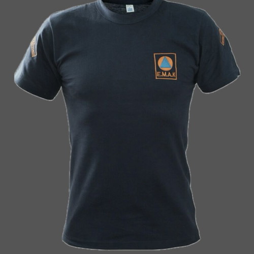 EMAK T-Shirt like new, black with orange details, size L