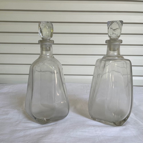 Antique glass bottles used, set of 4 pieces