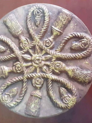 Handmade vintage decorative jewelry box with embossed gold details