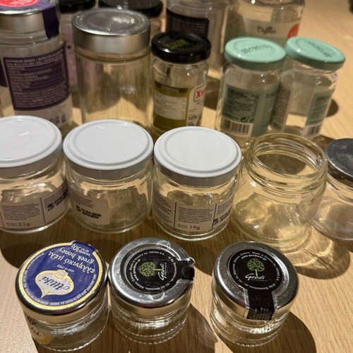 Glass jars like new, pack of 21 pieces