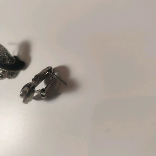 Earrings like new for chic looks, black and silver