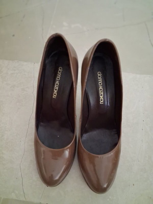 Gianna Kazakou brown leather patent pumps size 39 used