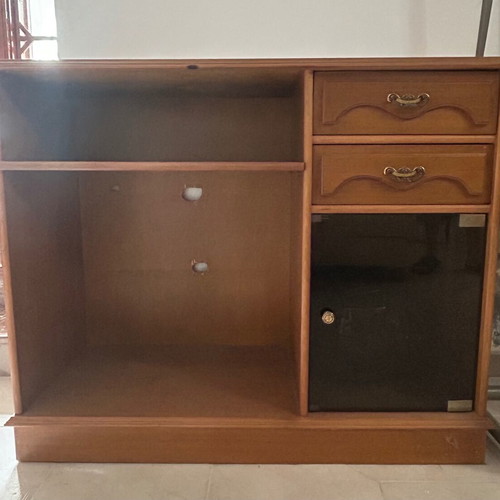 Buffet TV stand used, brown color, 100x41x83 cm