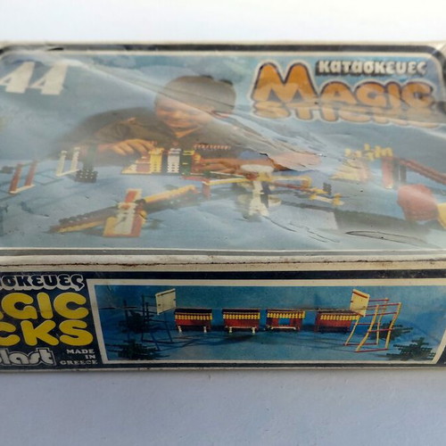 Magic Sticks constructions from the 70s, new, Greek made by Cort Plast