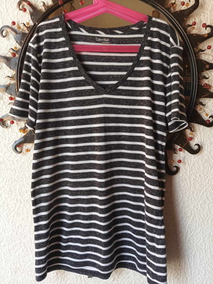 Calvin Klein jeans women's blouse like new, size M, white and gray