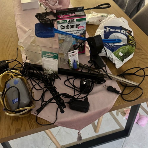 Various aquarium items used