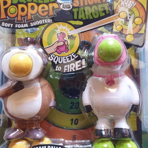 Squeeze Popper Game new, suitable for 4+, includes animal figures and target
