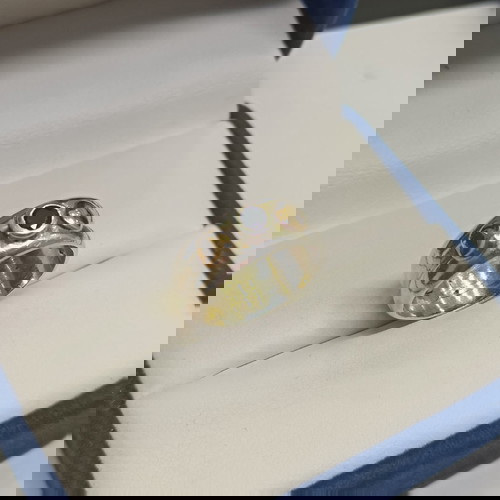 Δαχτυλίδι 925 με χρυσές λεπτομέρειες 14Κ και zircon μεταχειρισμένο