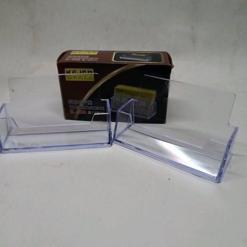 Plastic transparent business card holders set of 2 new