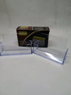 Plastic transparent business card holders set of 2 new