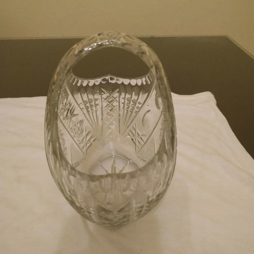Glass vintage fondue bowl like new, basket-shaped