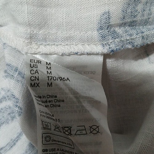 H&M linen dress like new, white and blue, size M