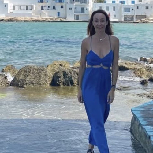 Zara long blue dress like new, cotton and linen, side slit