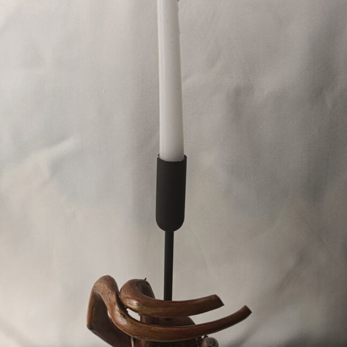 Artisan Tree Root Candle Holder New, Handcrafted Wooden Sculpture