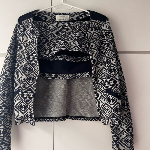 Only women's set with patterned cardigan and skirt, used