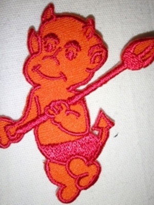 Red devil patch new with permanent colors and adhesive back