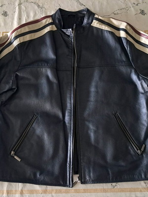Men's leather biker jacket XL like new, black