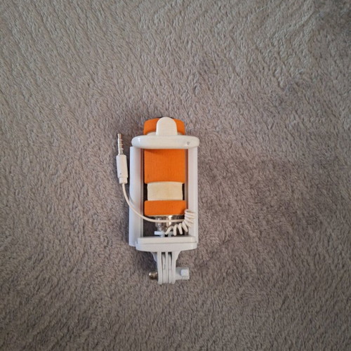 Selfie stick with jack cable used