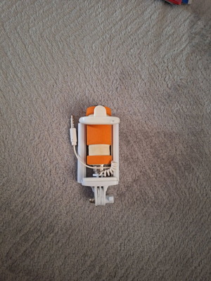 Selfie stick with jack cable used