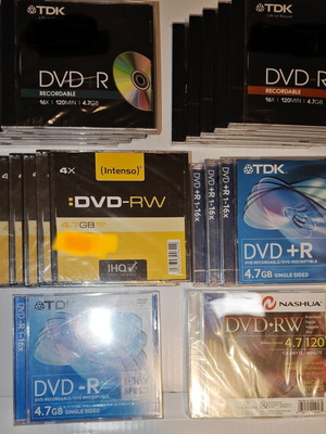 DVD εγγραφής και επανεγγράφησης καινούργια, πακέτο 24 τεμαχίων
