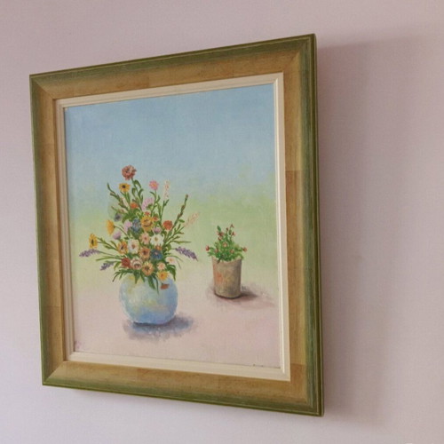 Signed oil painting used 51x46 cm in frame