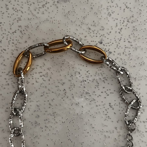 Two-tone steel bracelet new