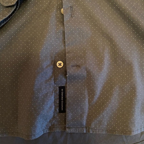 Off White men's shirt used, cotton, size L, blue