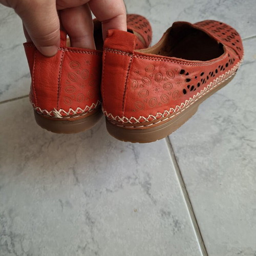 Road leather moccasins ballerinas new, size 39, red