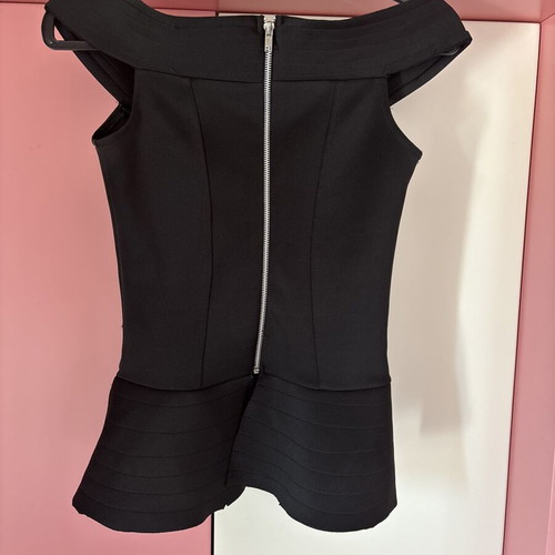 Black Off-Shoulder Top used, size S/M, fitted with ruffles