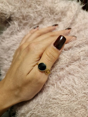 Ring with liquid glass new, handmade