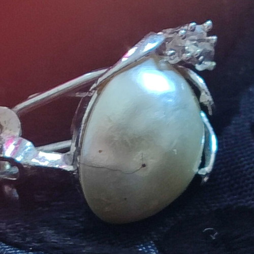 Vintage 925 Silver Earrings with Pearls & Zircons, 8g