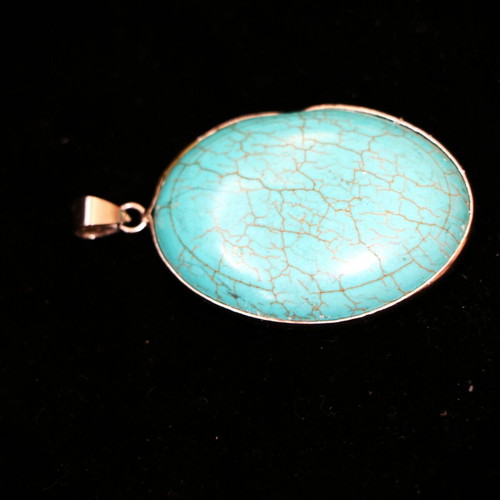 Turquoise Pendant 925 Sterling Silver Navajo Indian New
