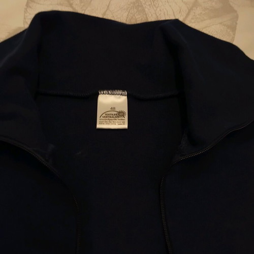 Cotton long sleeve dress shirt with zipper like new, dark blue