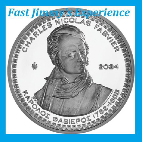 Official Silver Colored Proof Coin 10 Euro Charles Fabvier new