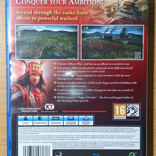 Nobunaga's Ambition PS4 game like new
