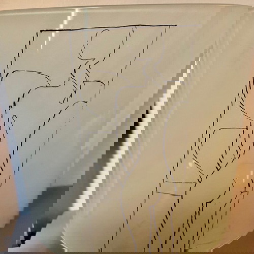 Moralis silk screen printing on curved glass like new with signature